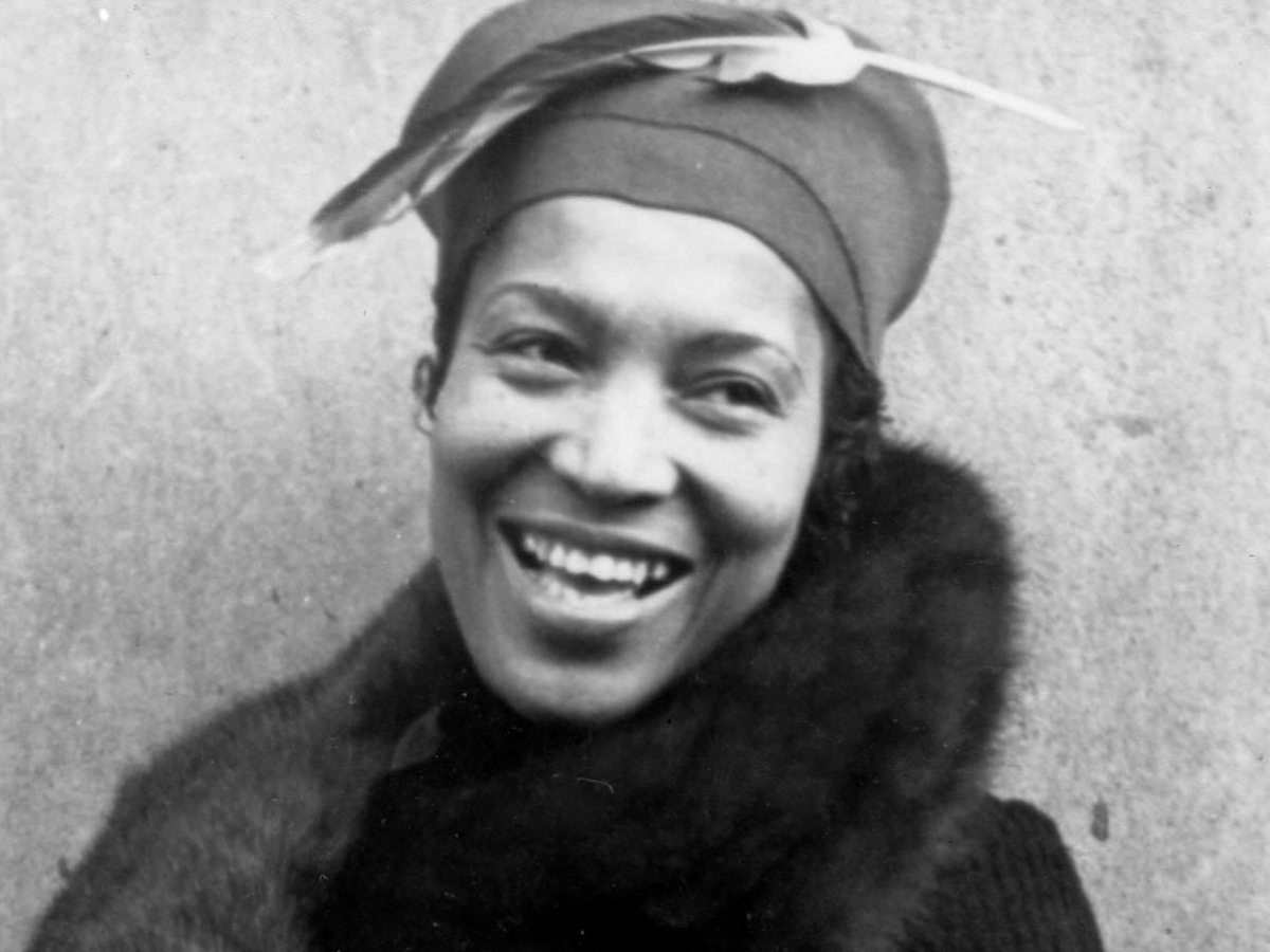 Black and white image of Zora Neale Hurston
