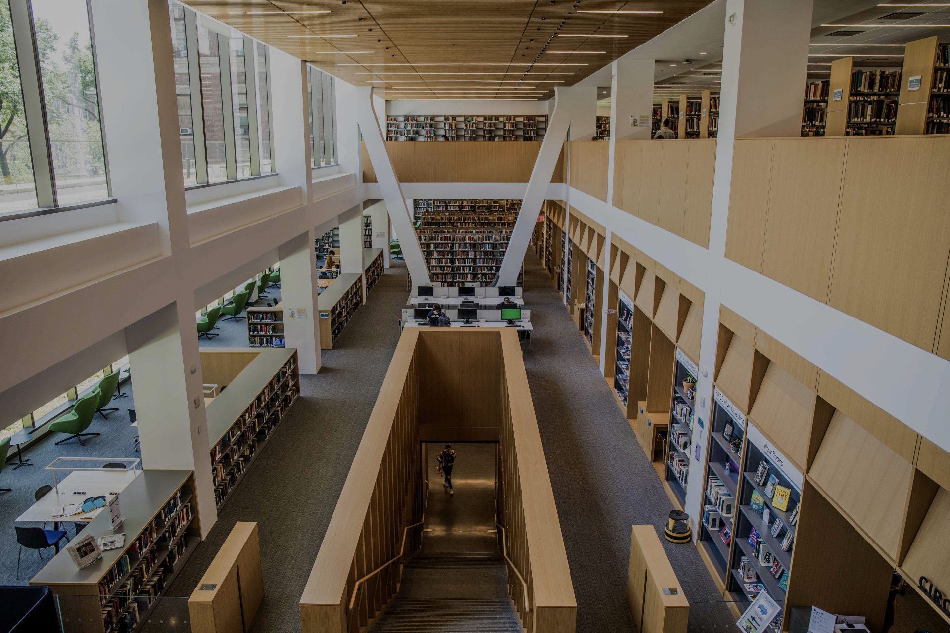 View from upper floor of library