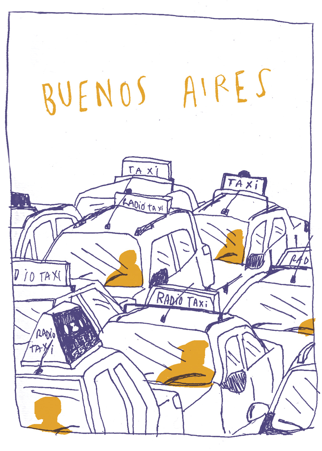 sketch of Buenos Aires postcard