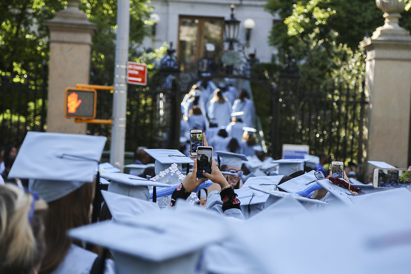 Barnard Students going to Columbia Graduation