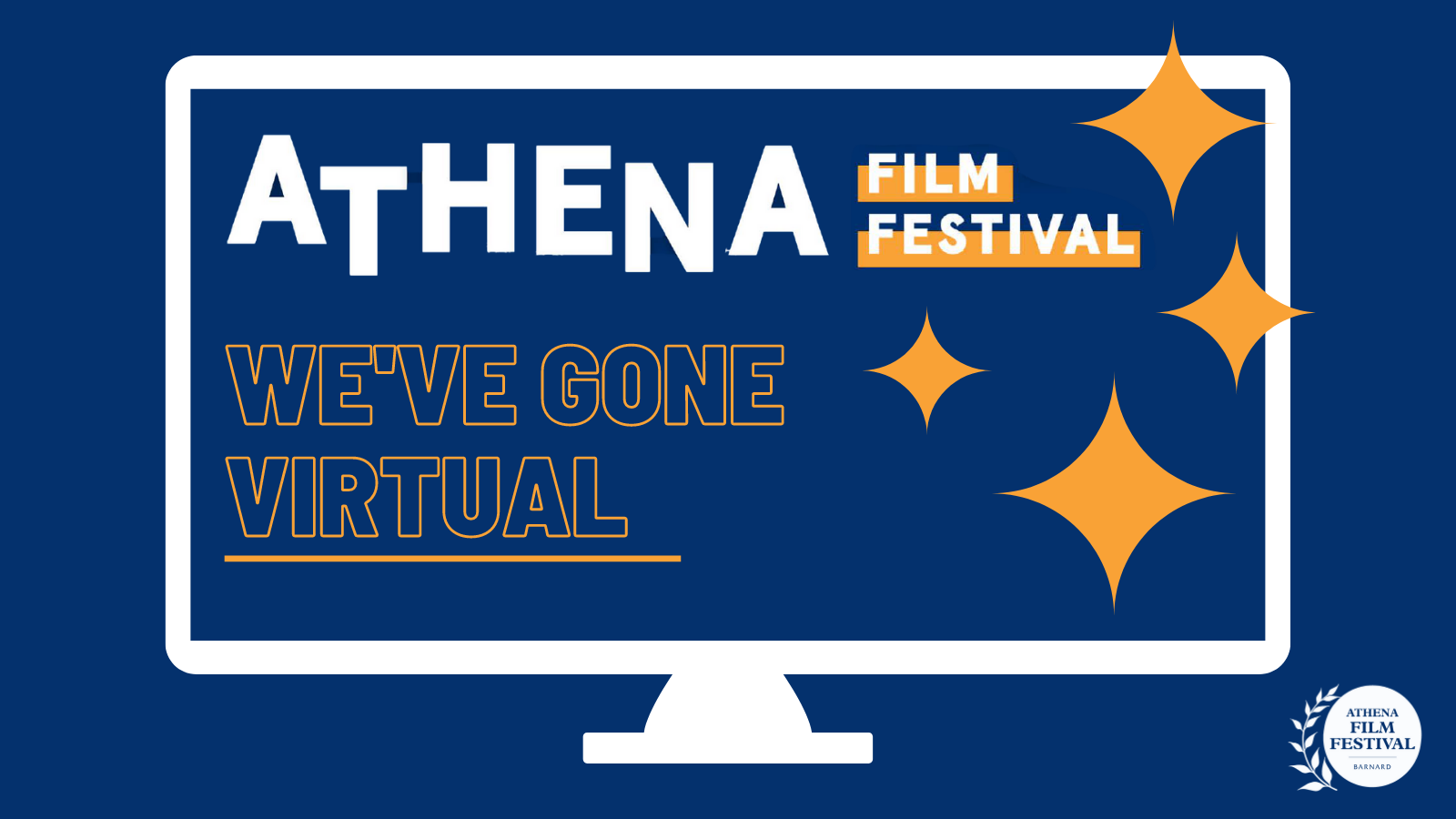 Athena Film Festival flyer, we've gone virtual!