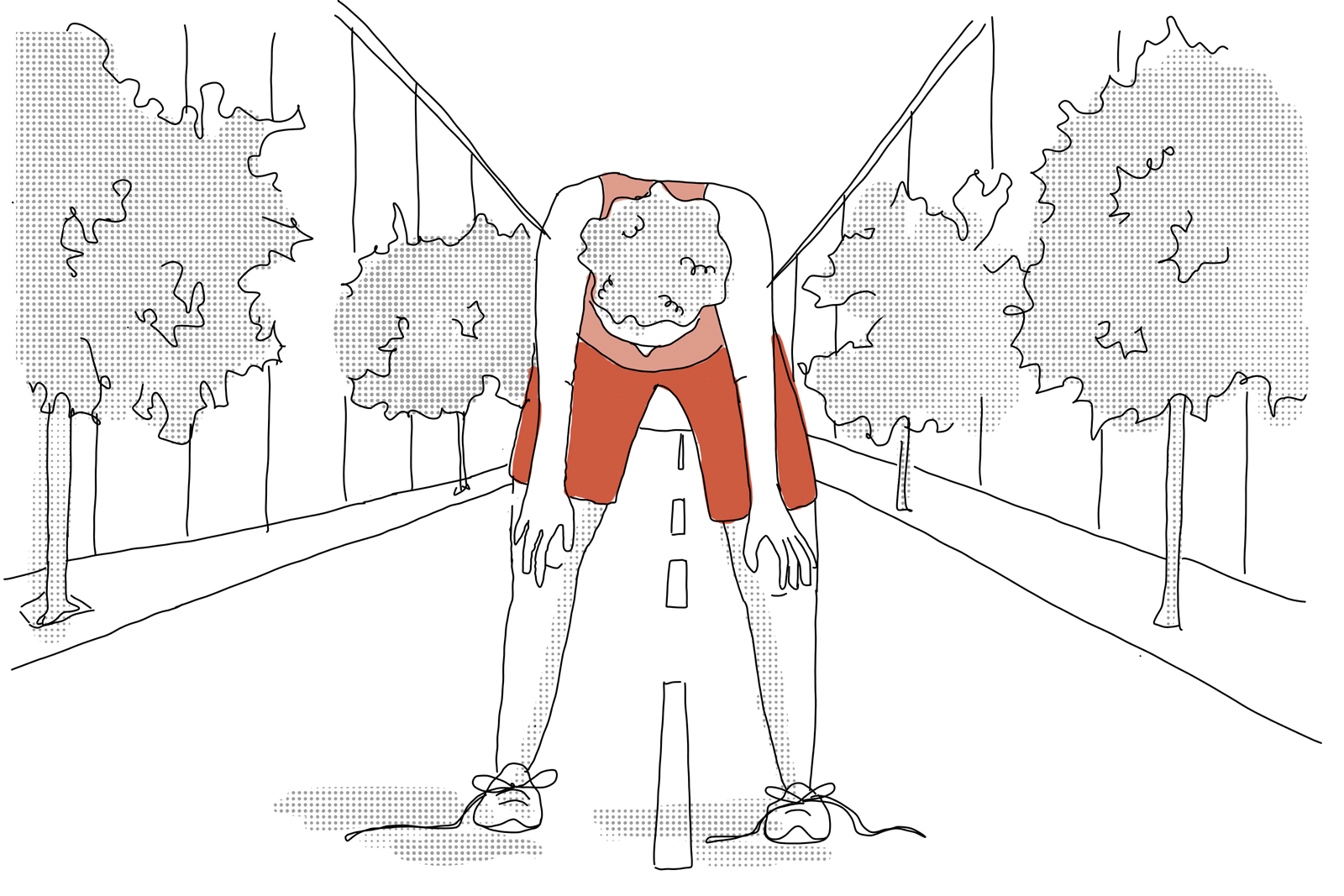 Illustration of a jogger taking a break