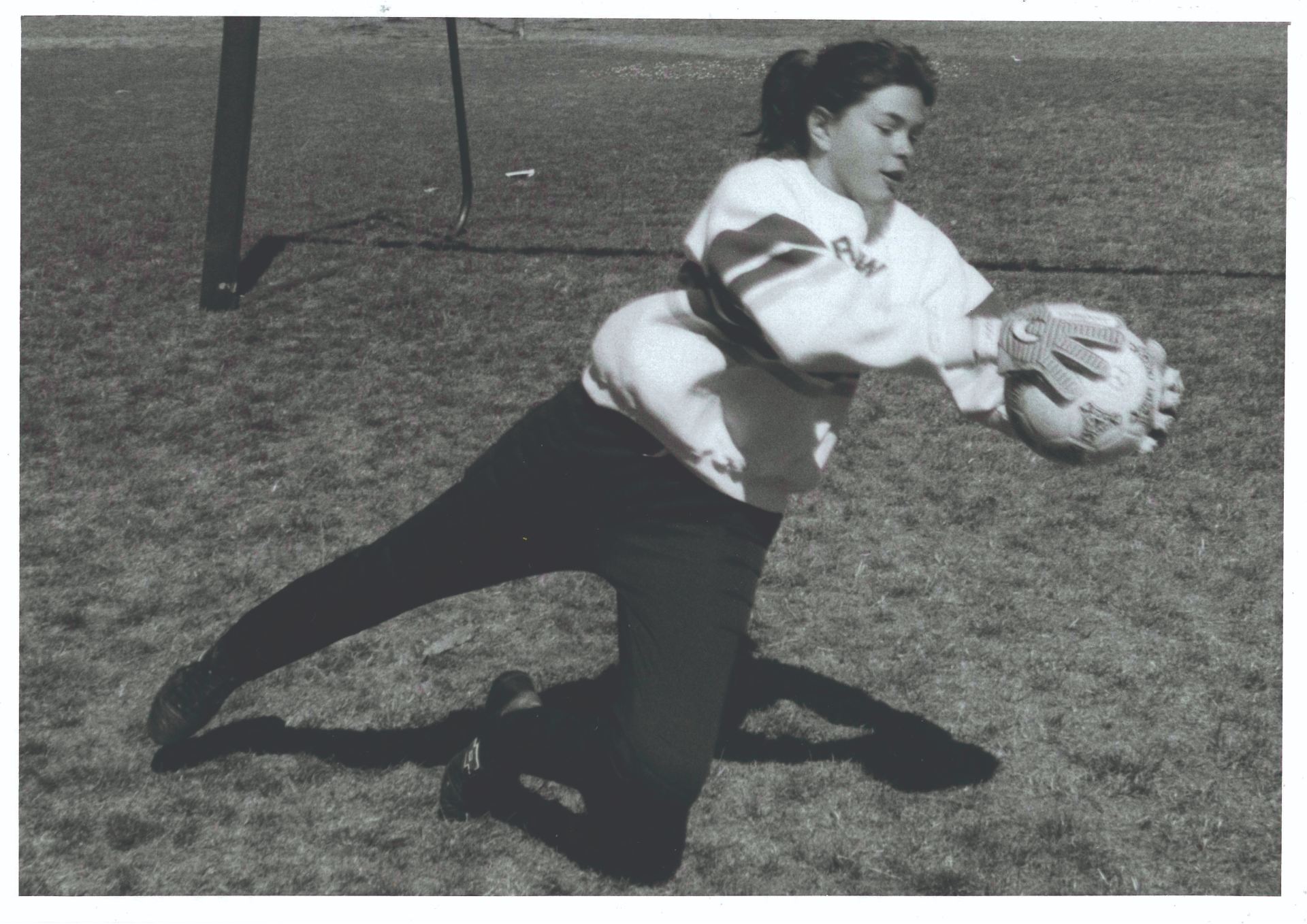 President Beilock playing soccer as a youth