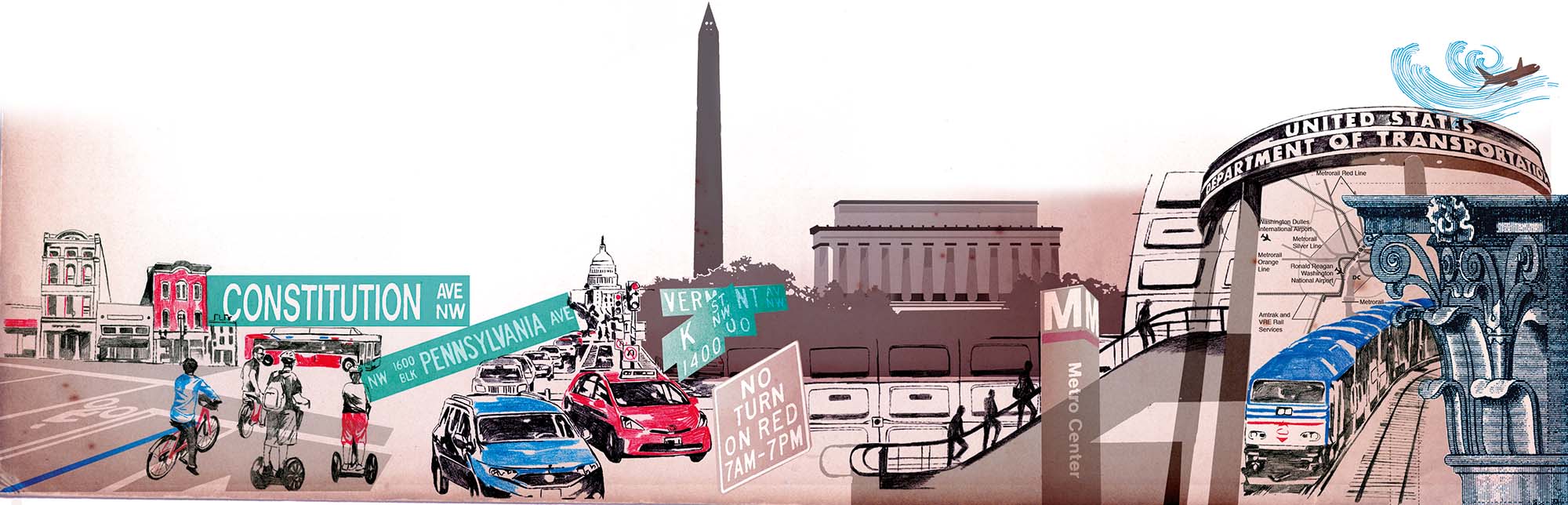 Washington DC montage illustration