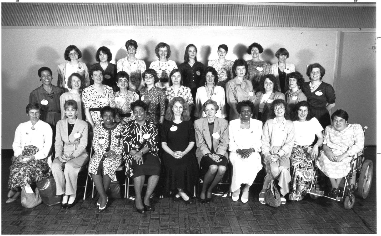 Dr. Laubenstein (first row, right), at her Barnard 20-year Reunion, in 1989