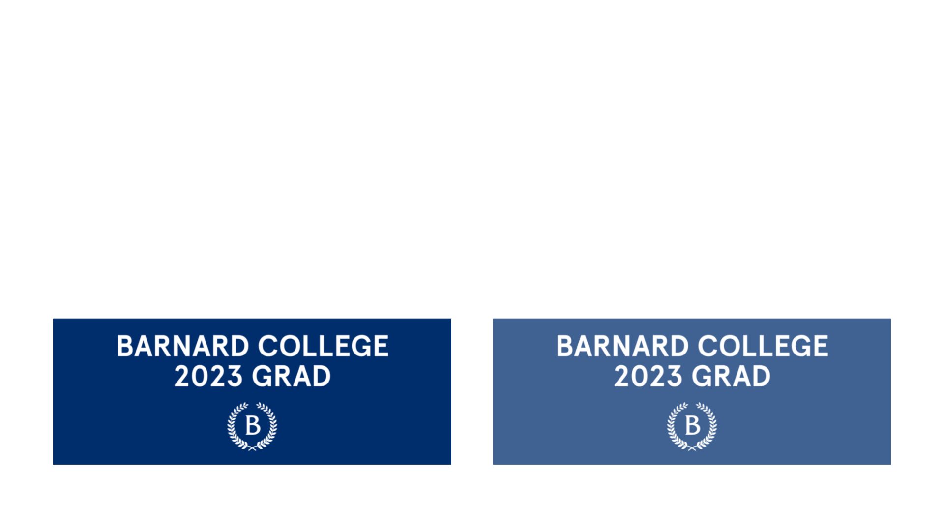 a collection of facebook profile photo frames that read "Barnard College 2023 grad"