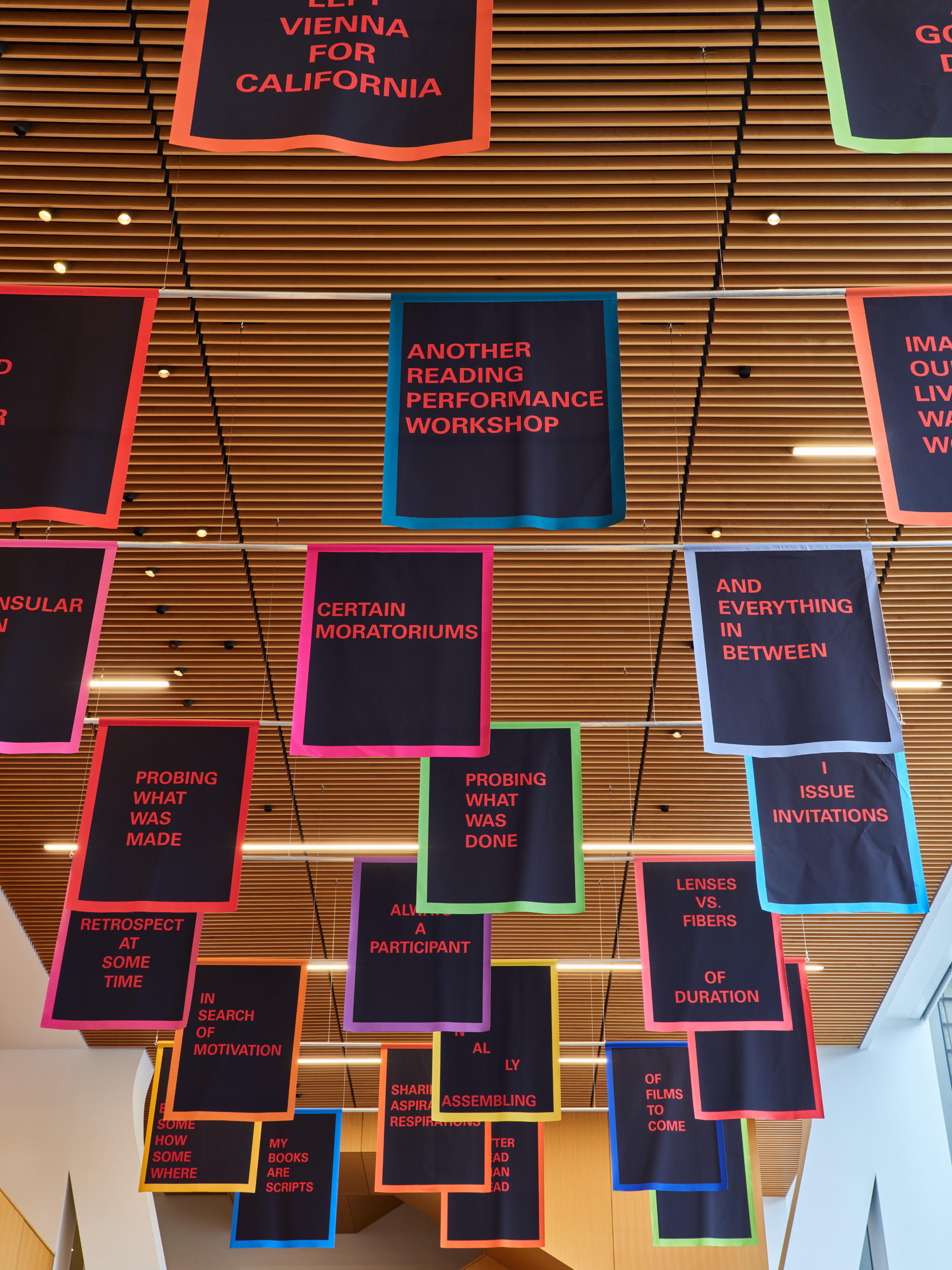 Photo of Hanging Banners In Milstein Library Created by Renee Green 