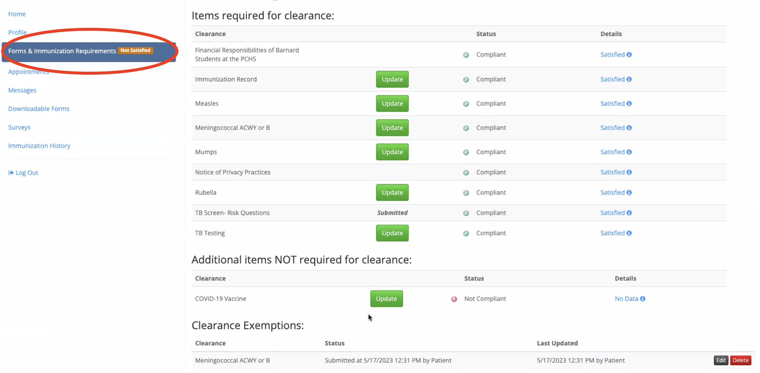 Open Communicator Landing Page for New Student Forms