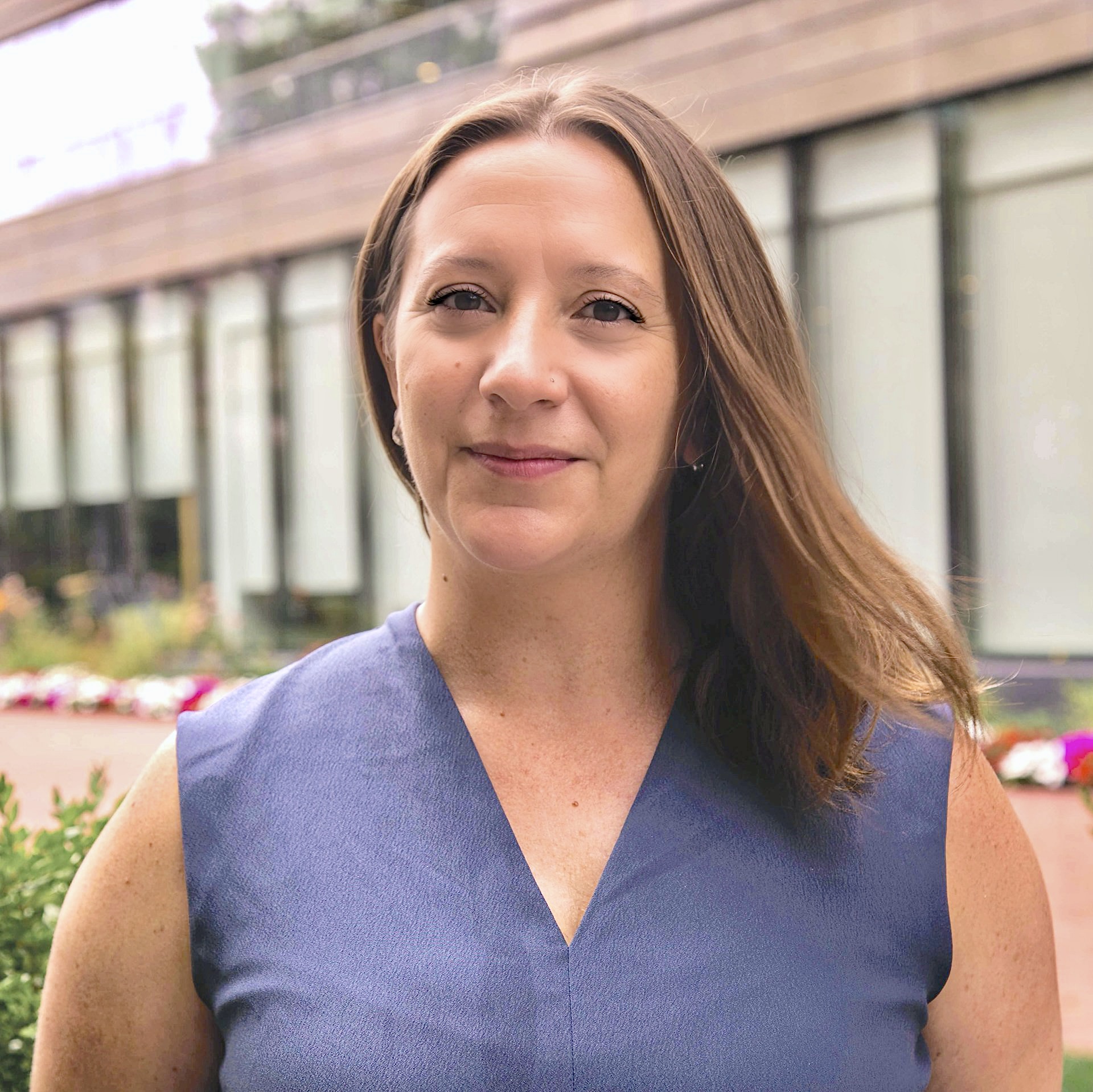 Michelle Greene standing in front of Milstein