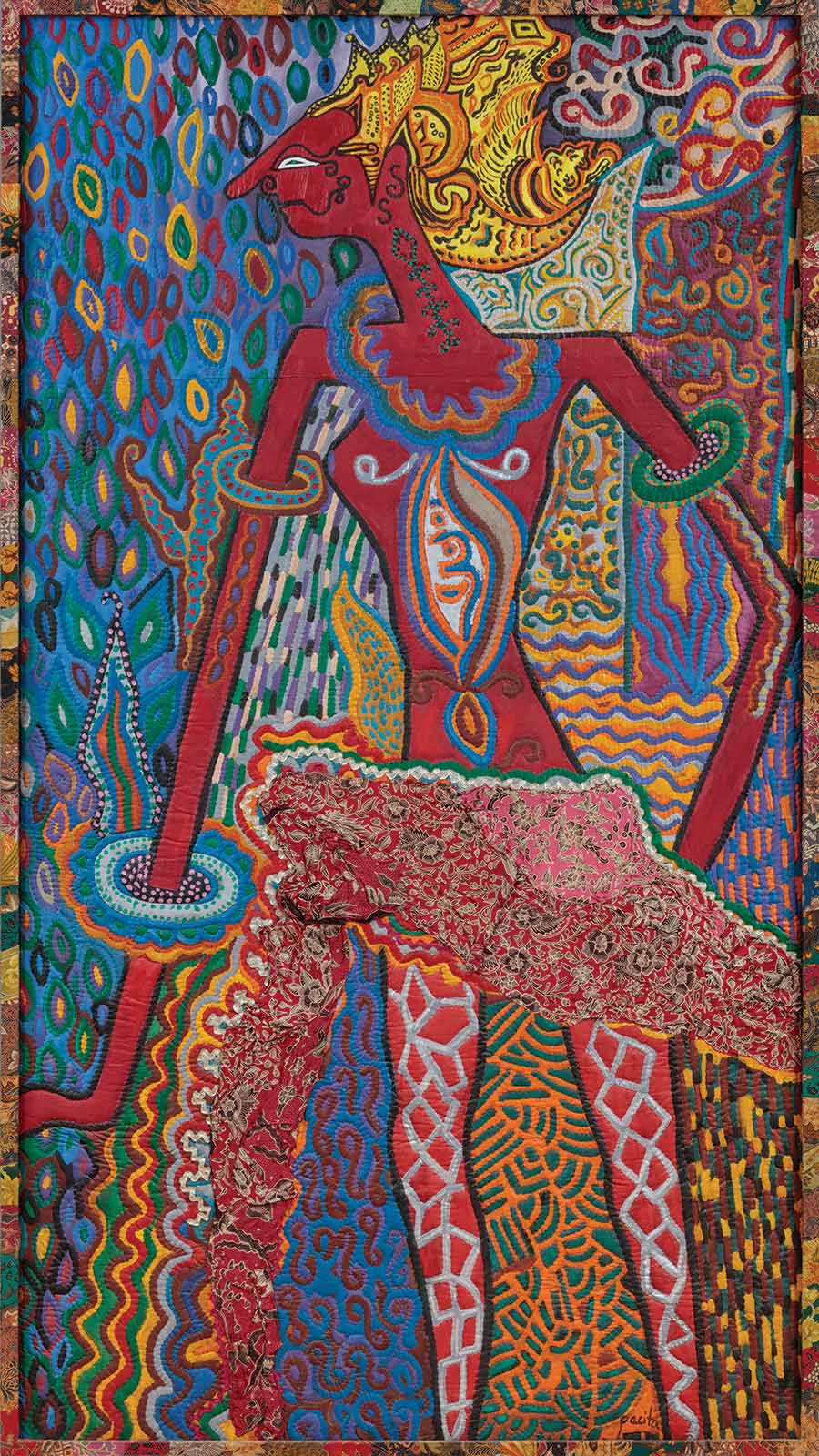 Rama, by Pacita Abad (Basco, Philippines, 1946–2004, Singapore), from the “Masks and Spirits” series, 1982. 