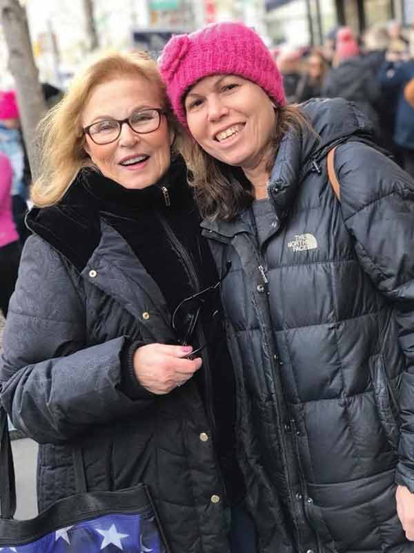 Lubetkin with her daughter Erica at the Women’s March in New York City on January 21, 2017