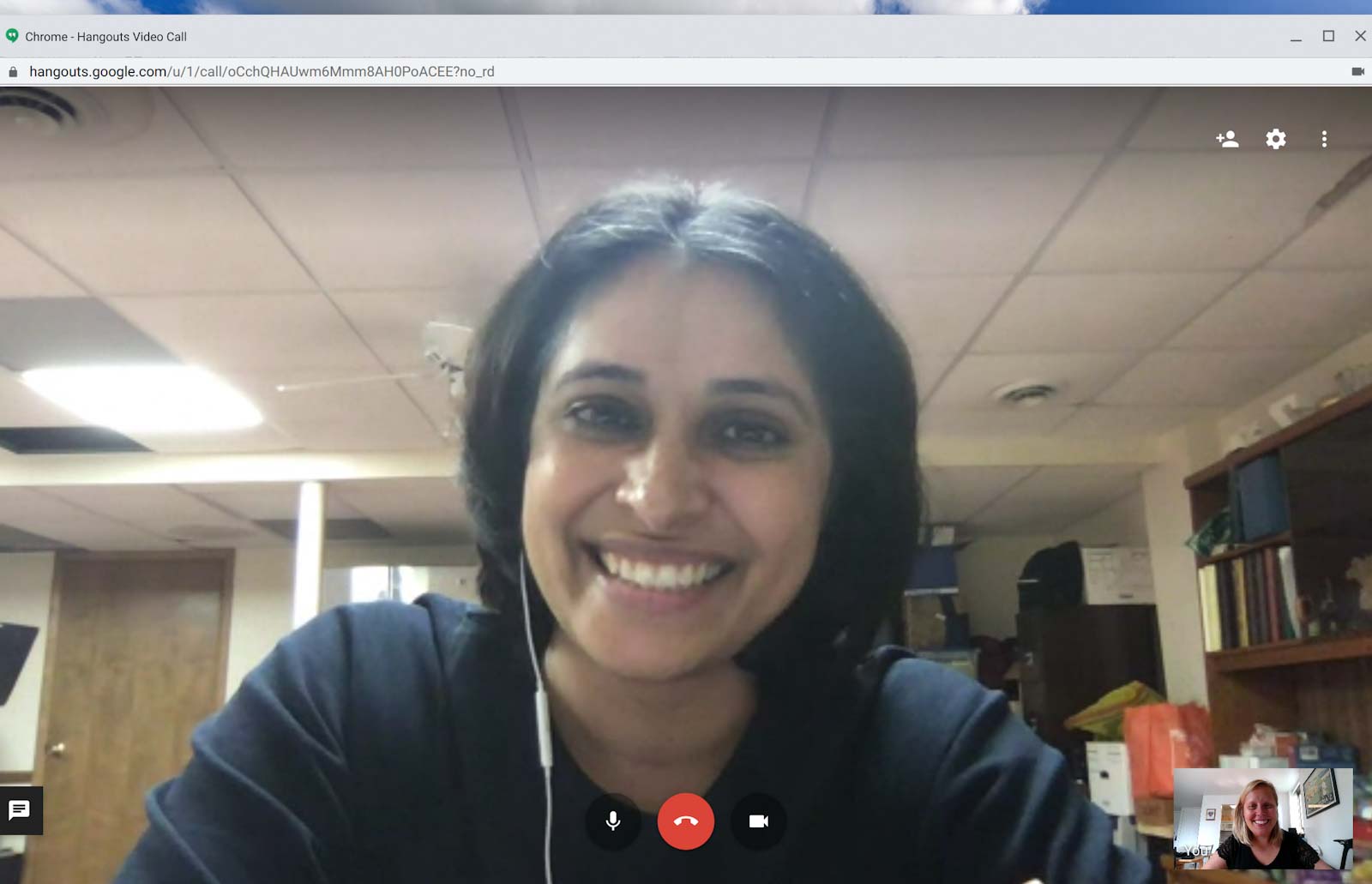 Woman on a video call