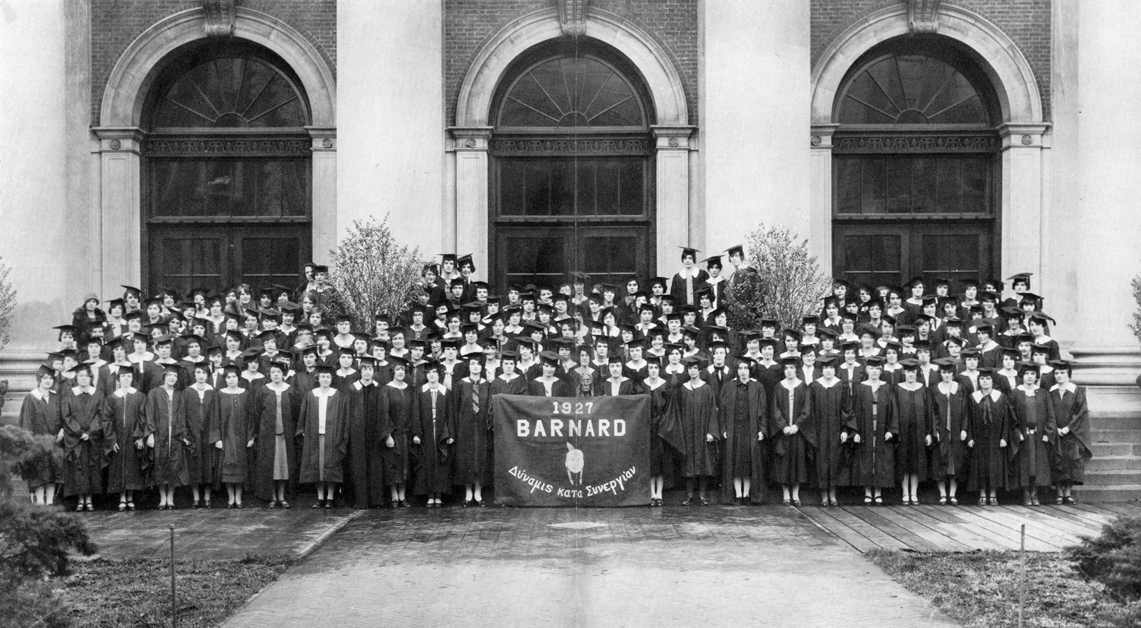 Black and white photo of the graduating class of 1927