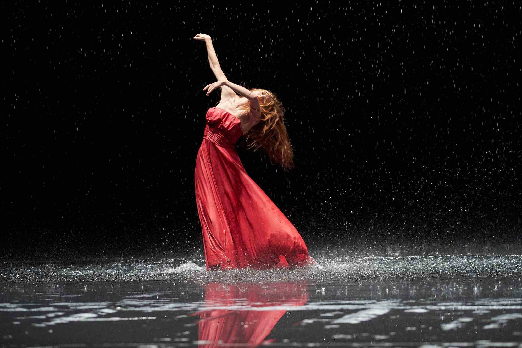 Dancer in Red dress on stage