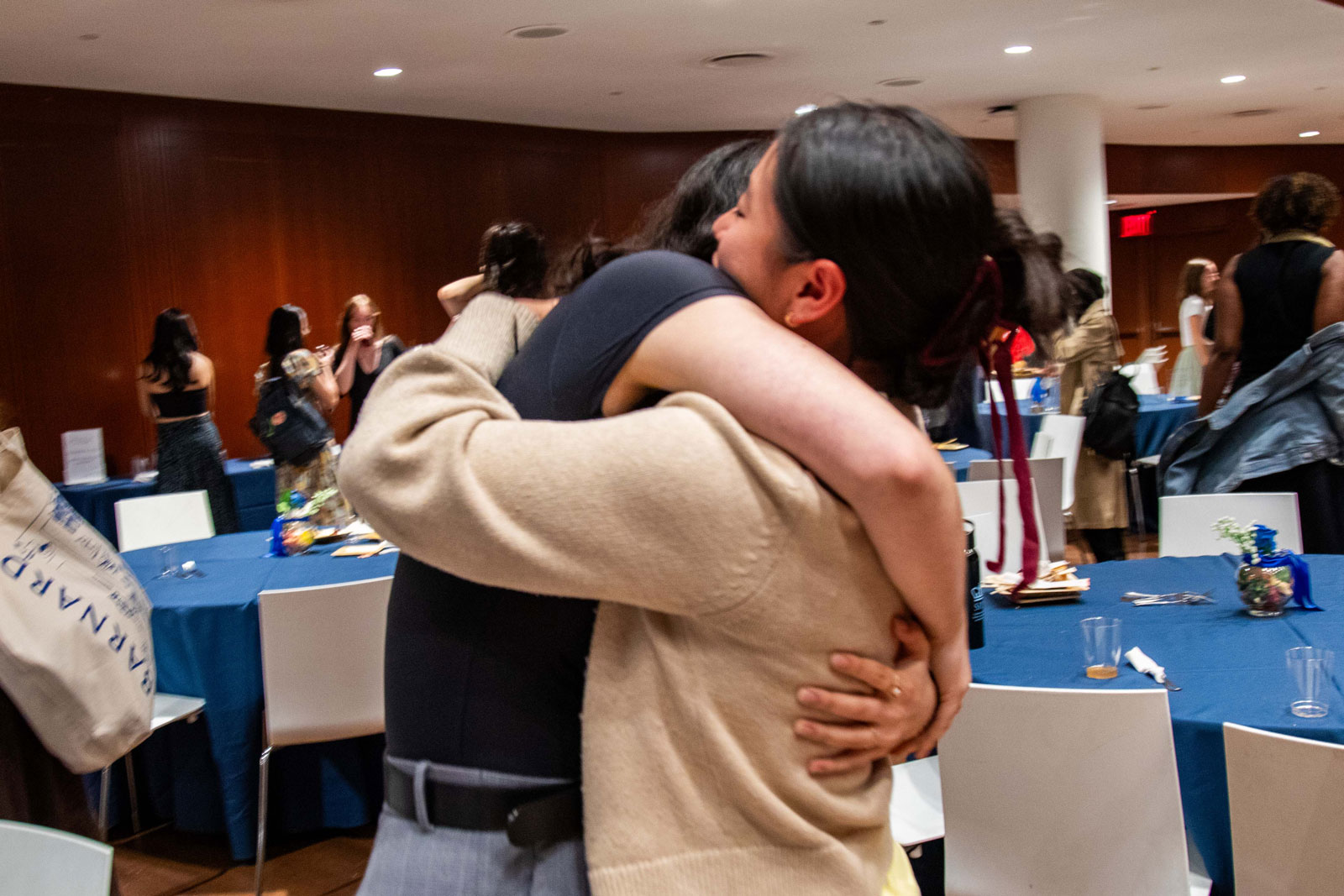 Two people hugging