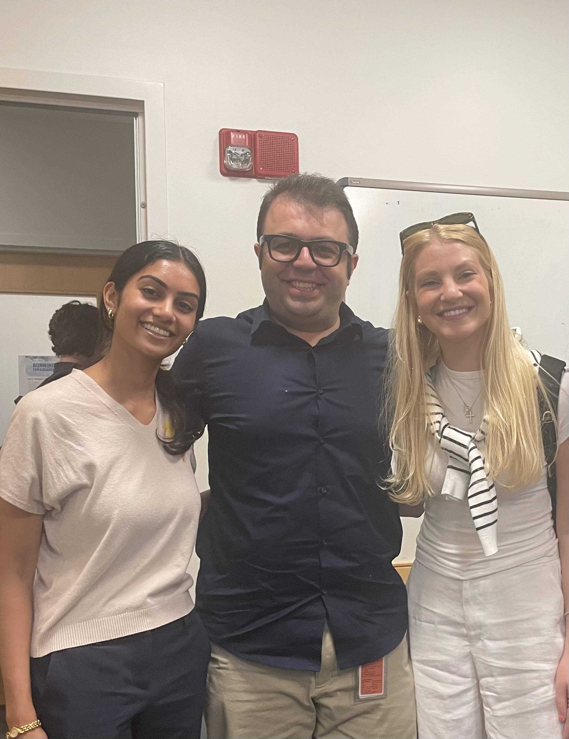 Nandini, Dr. Soheil Ashkani-Esfahani, and Julia Remlinger at Mass General Brigham.