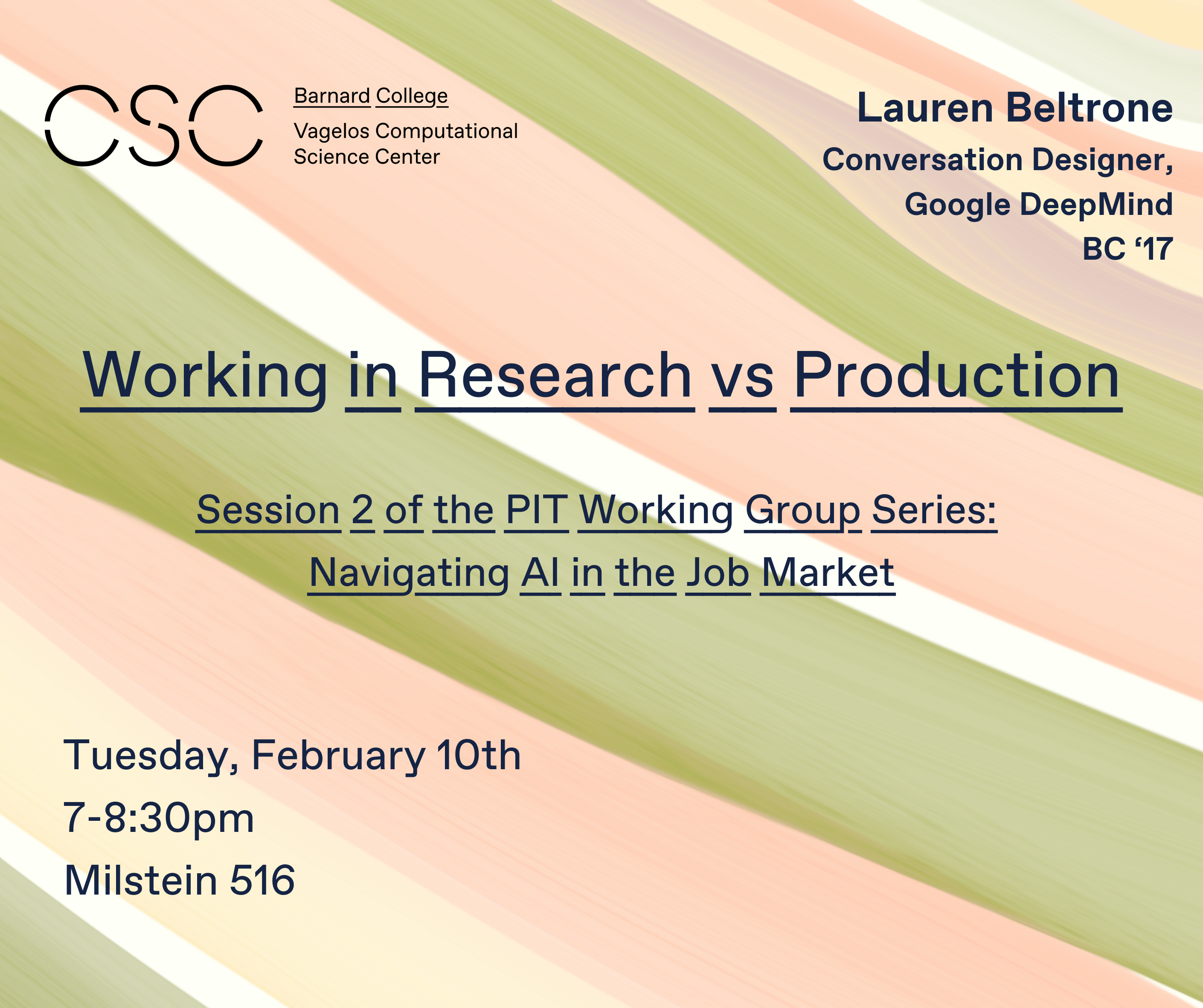 Event Page for PIT Working Group Series 2: Research vs Production