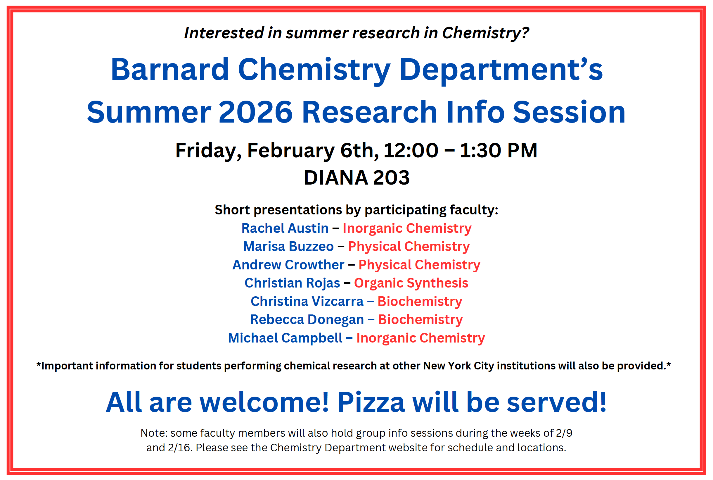 2026 Chemistry SRI Flyer