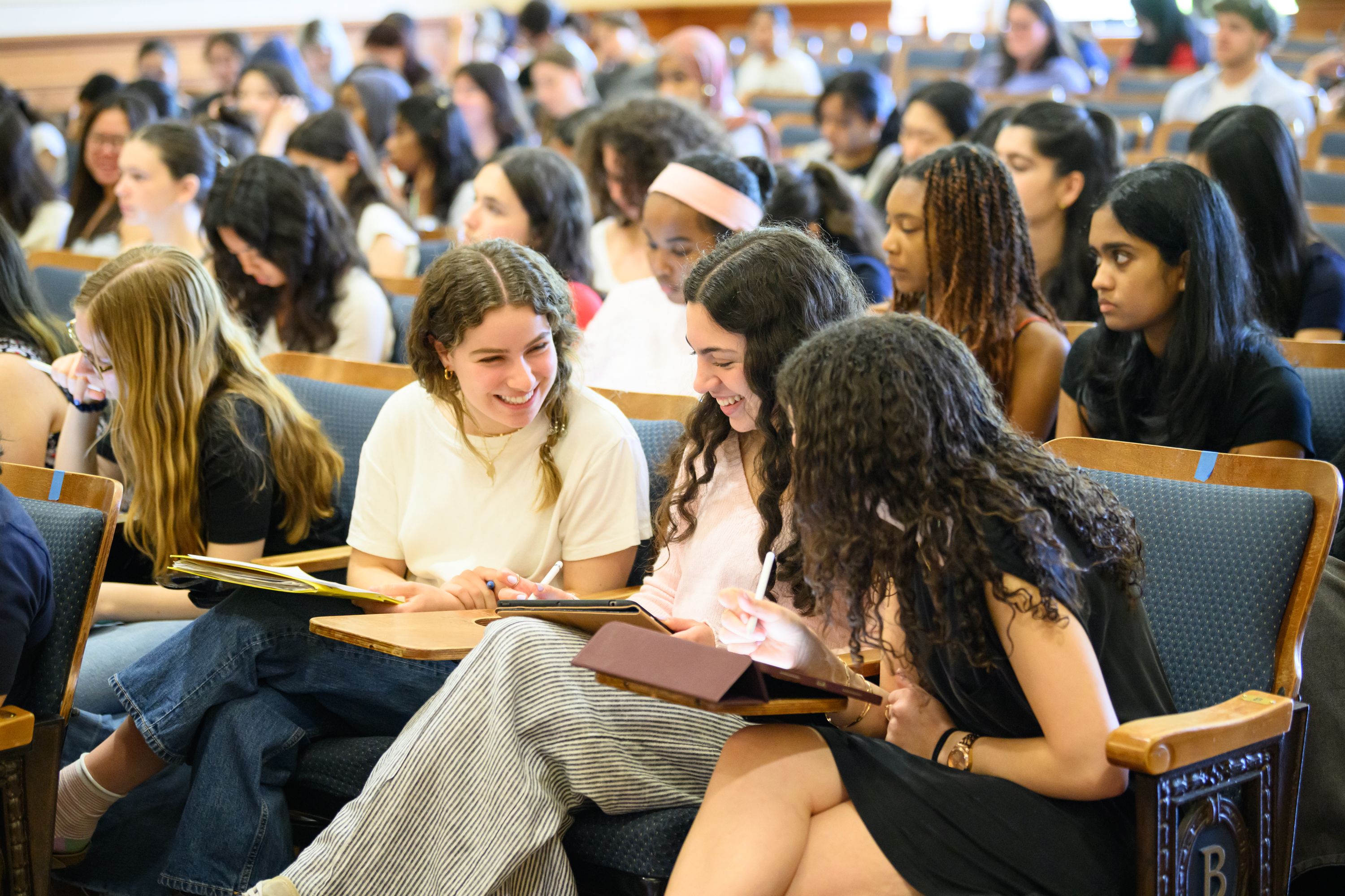 students at work