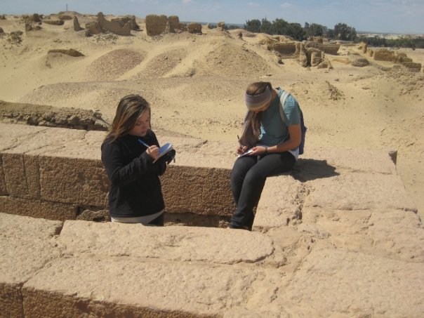 Students digging