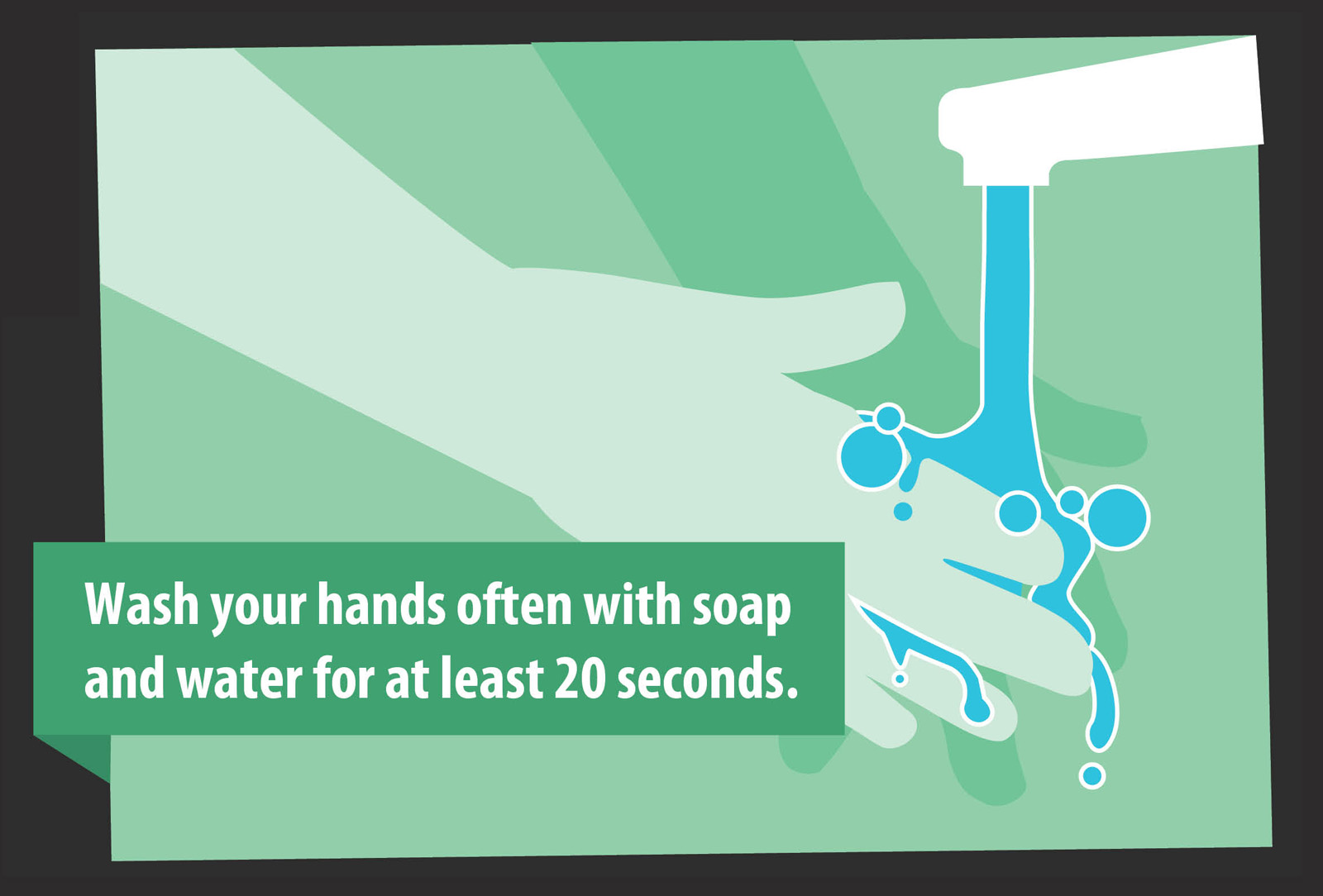 Wash hands with soap and water