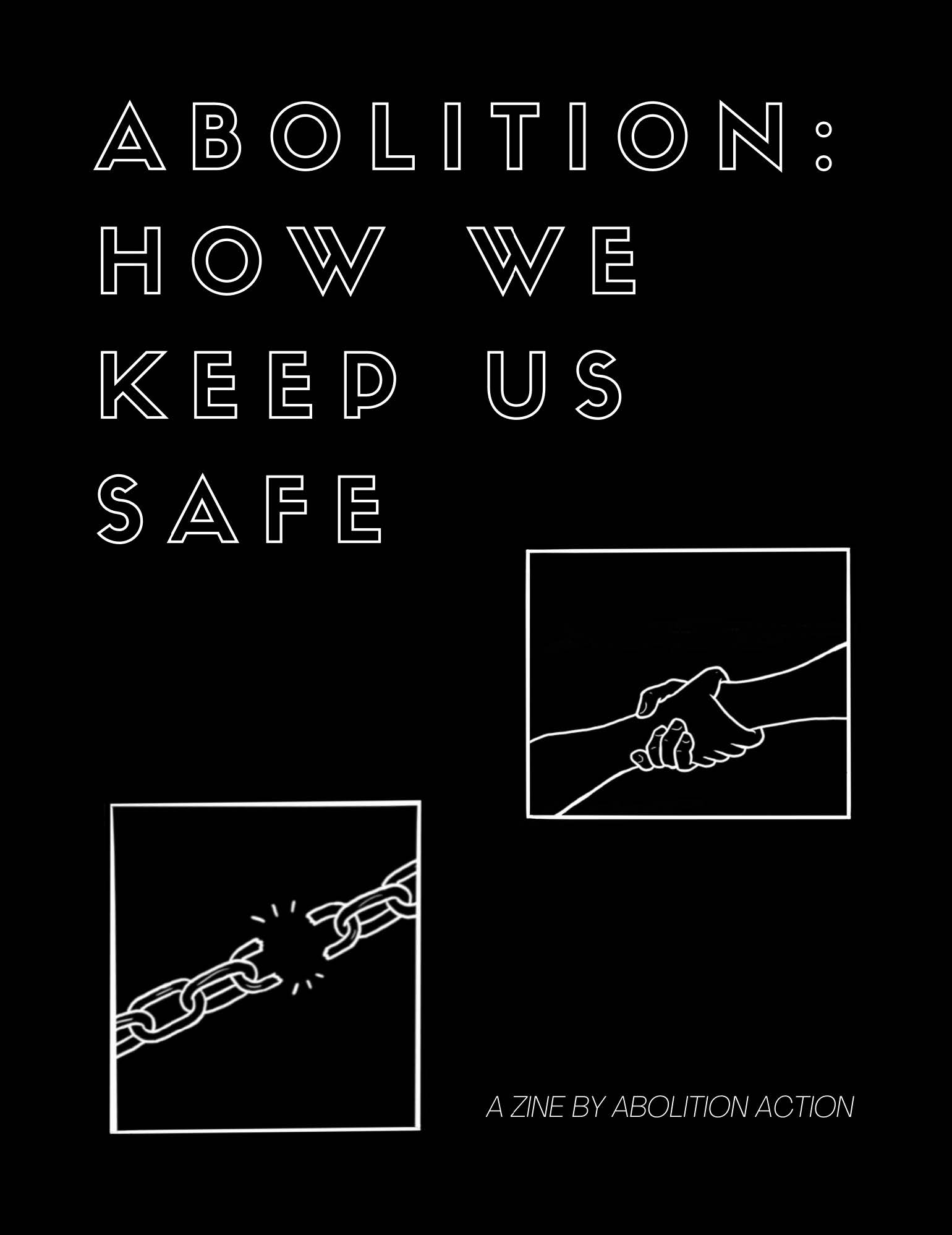 zine cover: white title text on black background