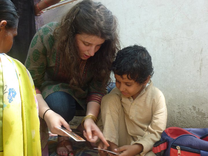Lederman In Delhi, India, as a 2011 Tow Research fellow conducting research for her senior thesis in anthropology on the use of Indian Sesame Street health literacy curriculum design.