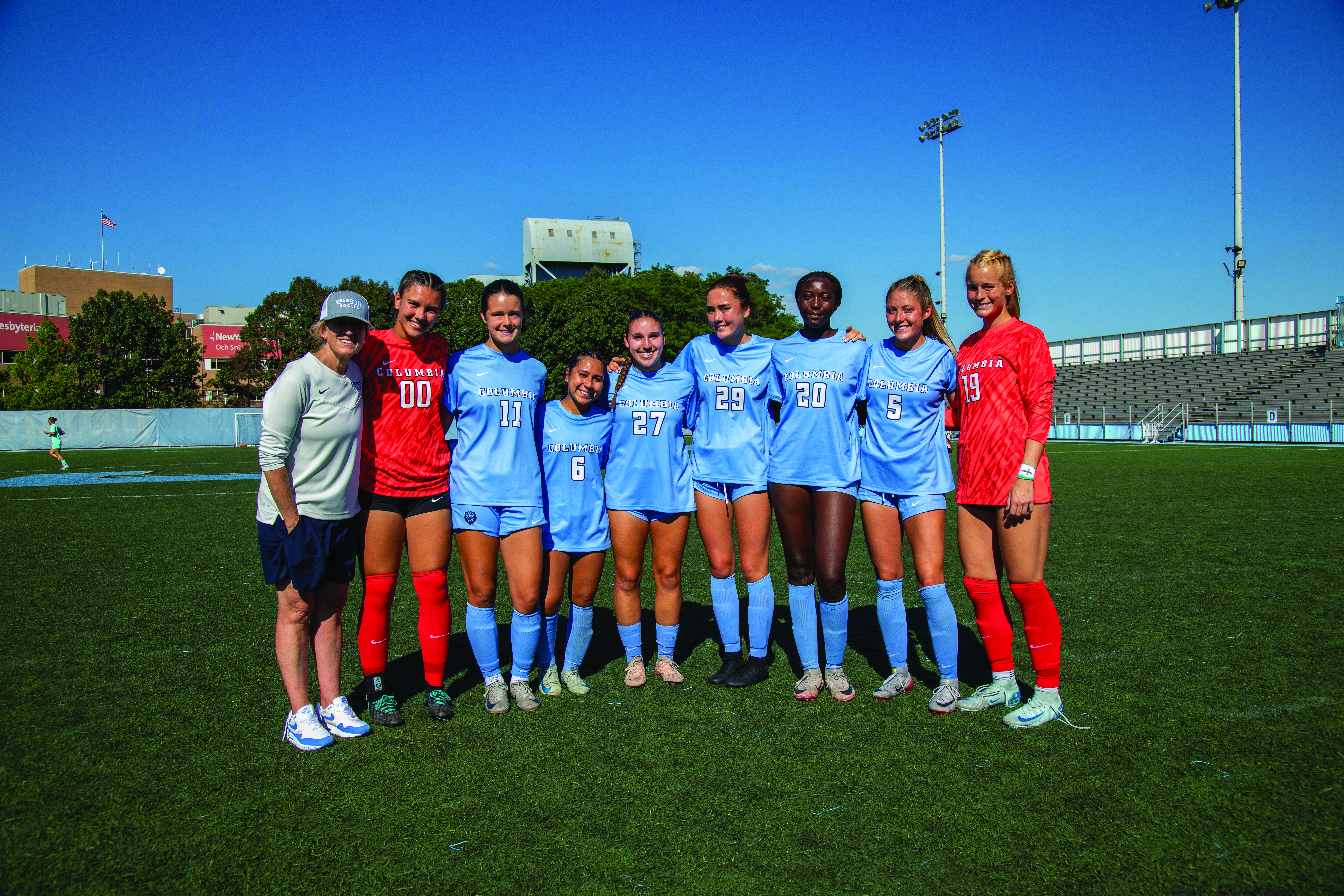 Barnard players on the Lions' women's soccer team