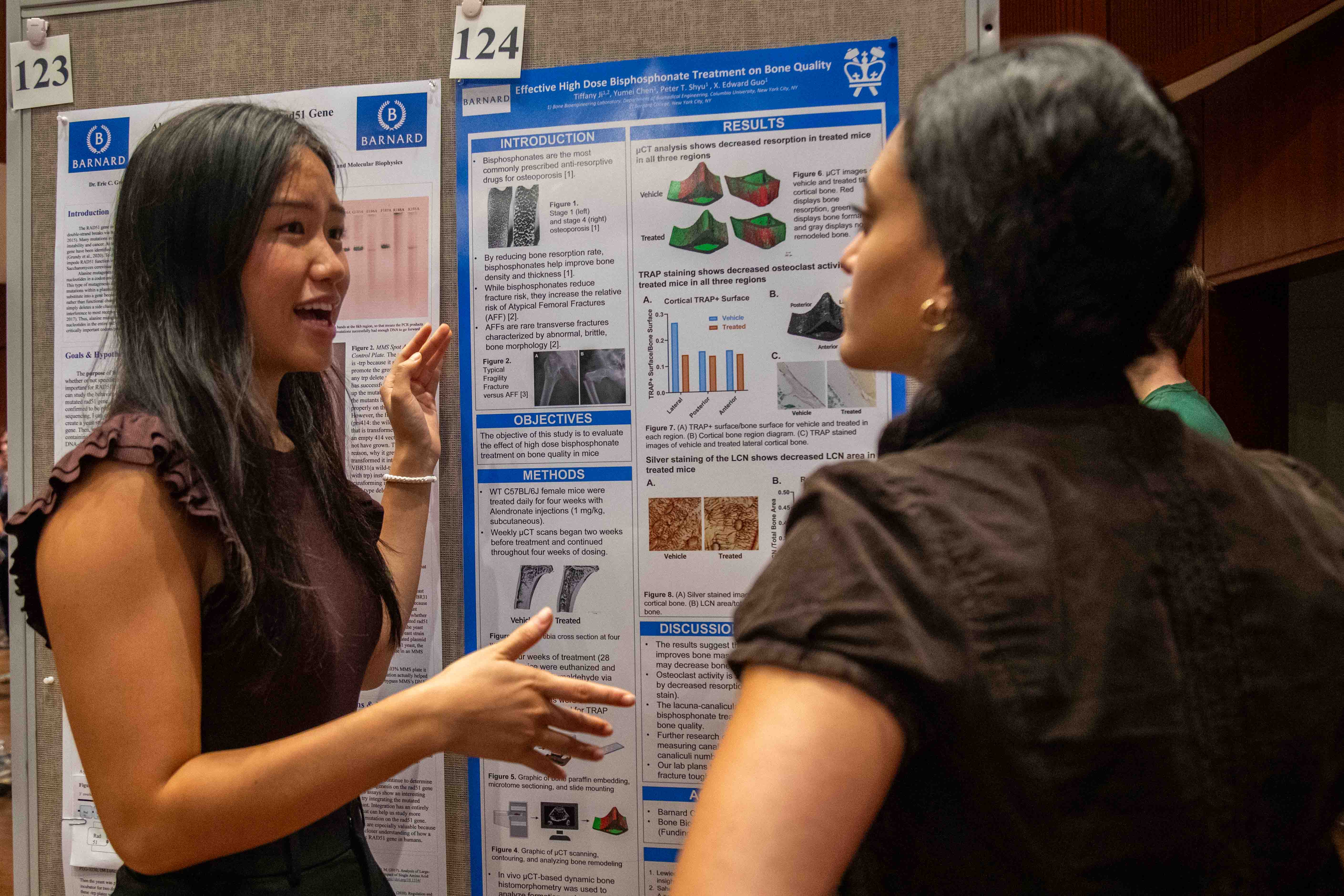 Student presenting poster at Lida Orzeck '68 Poster Session.