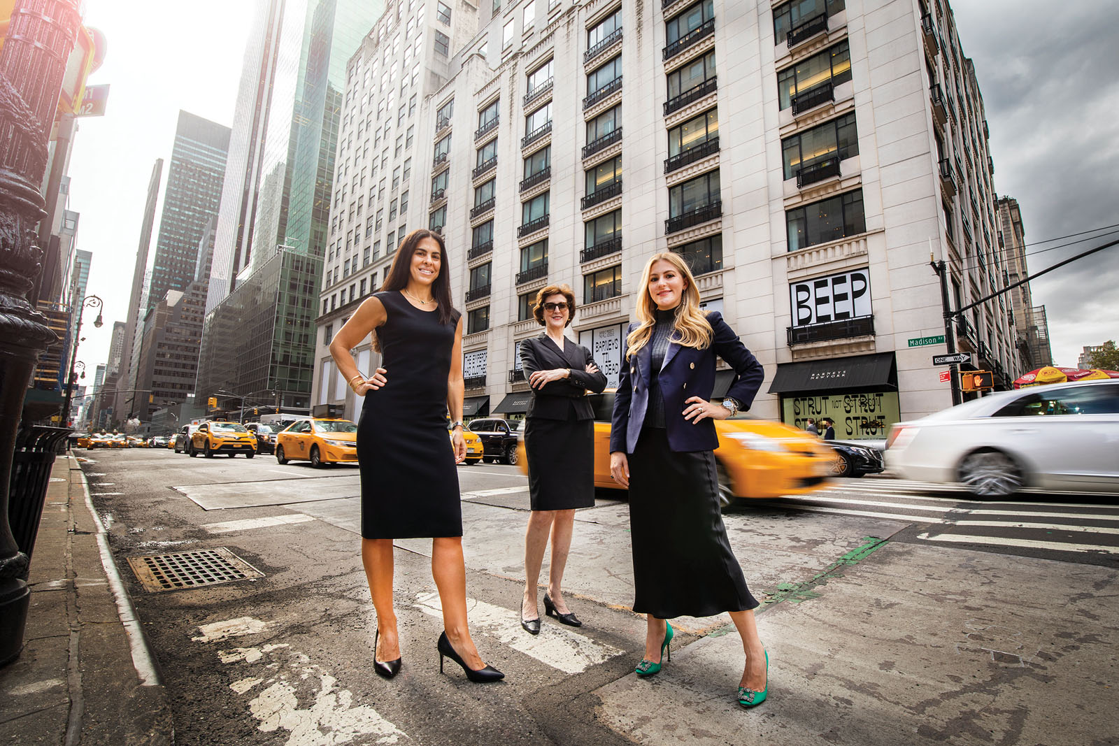 Three women standing