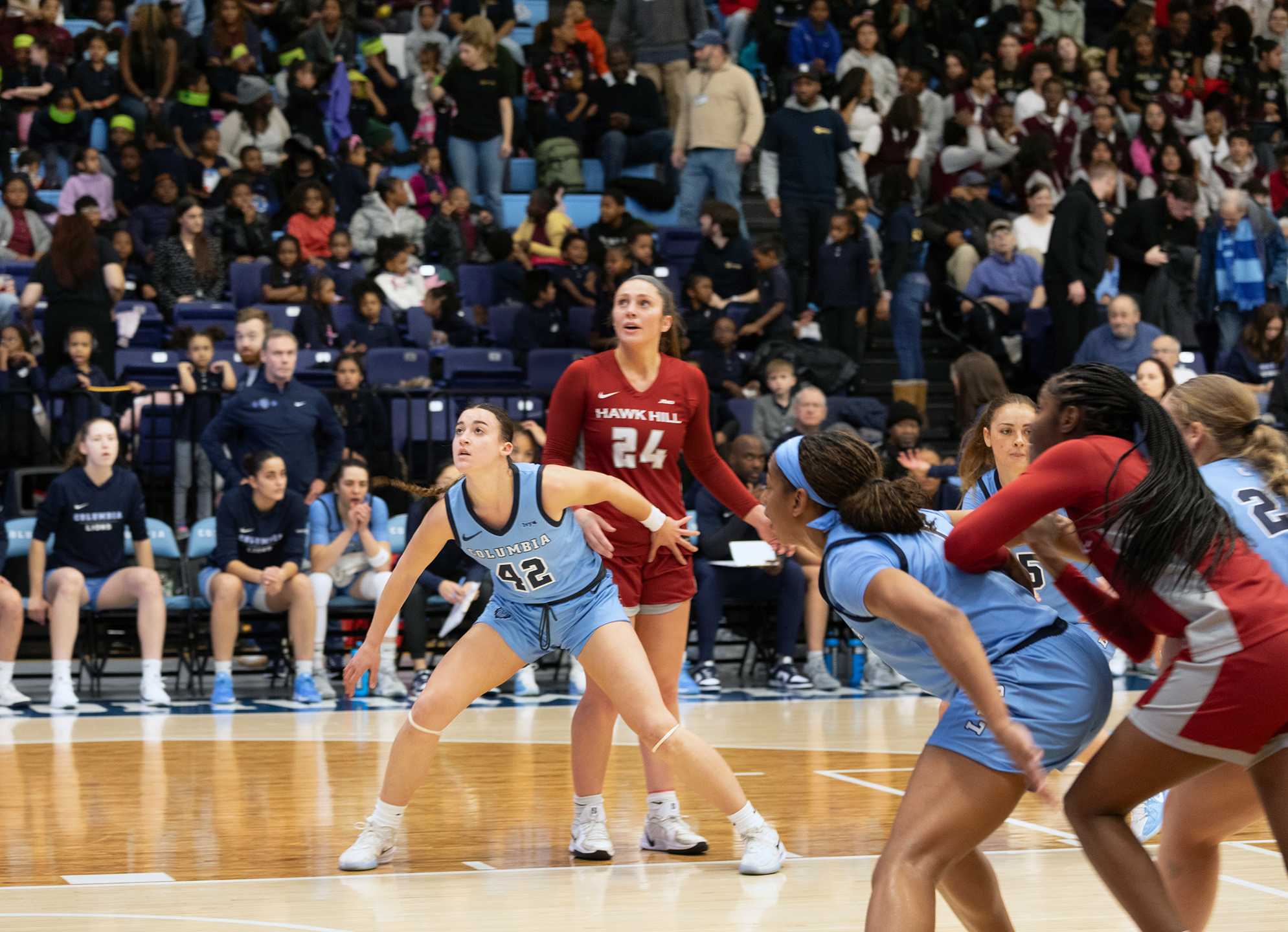 Barnard player action shot.