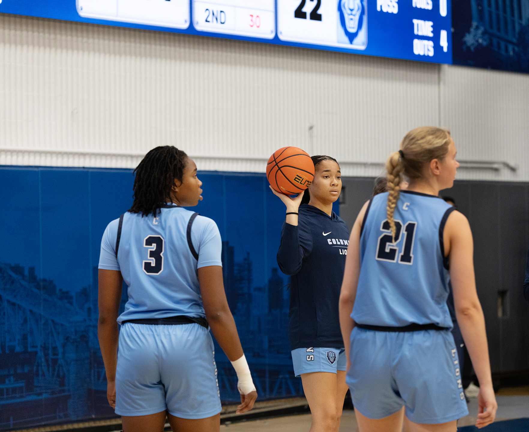 Barnard player action shot.