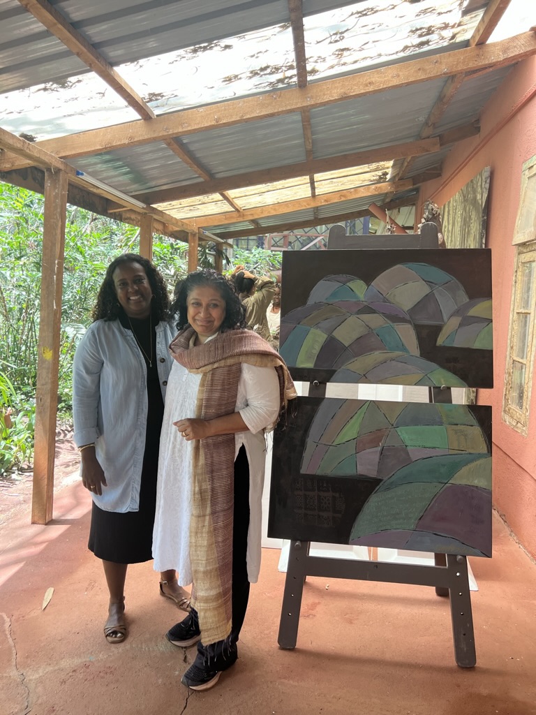 Anooradha Siddiqi with artist Deqa Abshir. 
