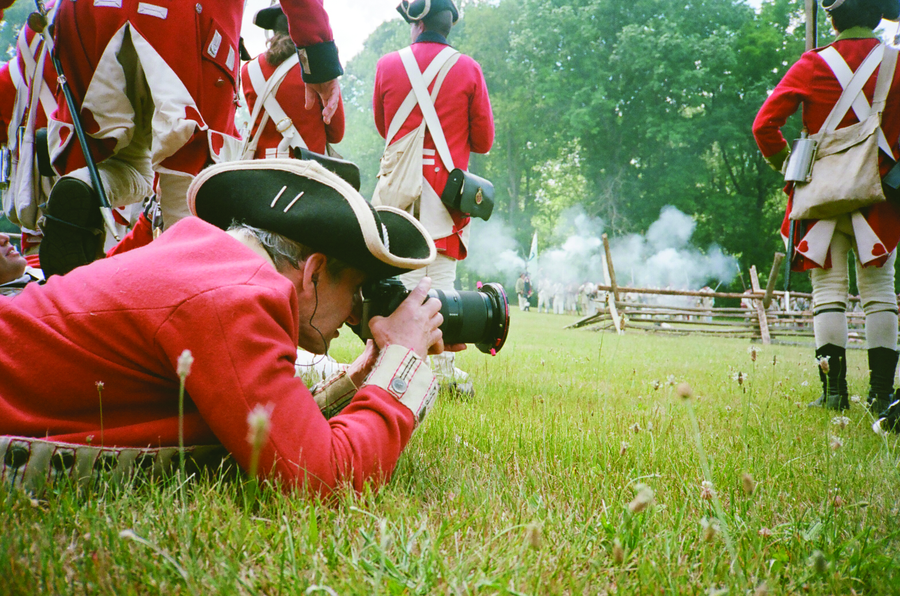 Cinematographer shoots on-location at Monmouth Battlefield State Park.