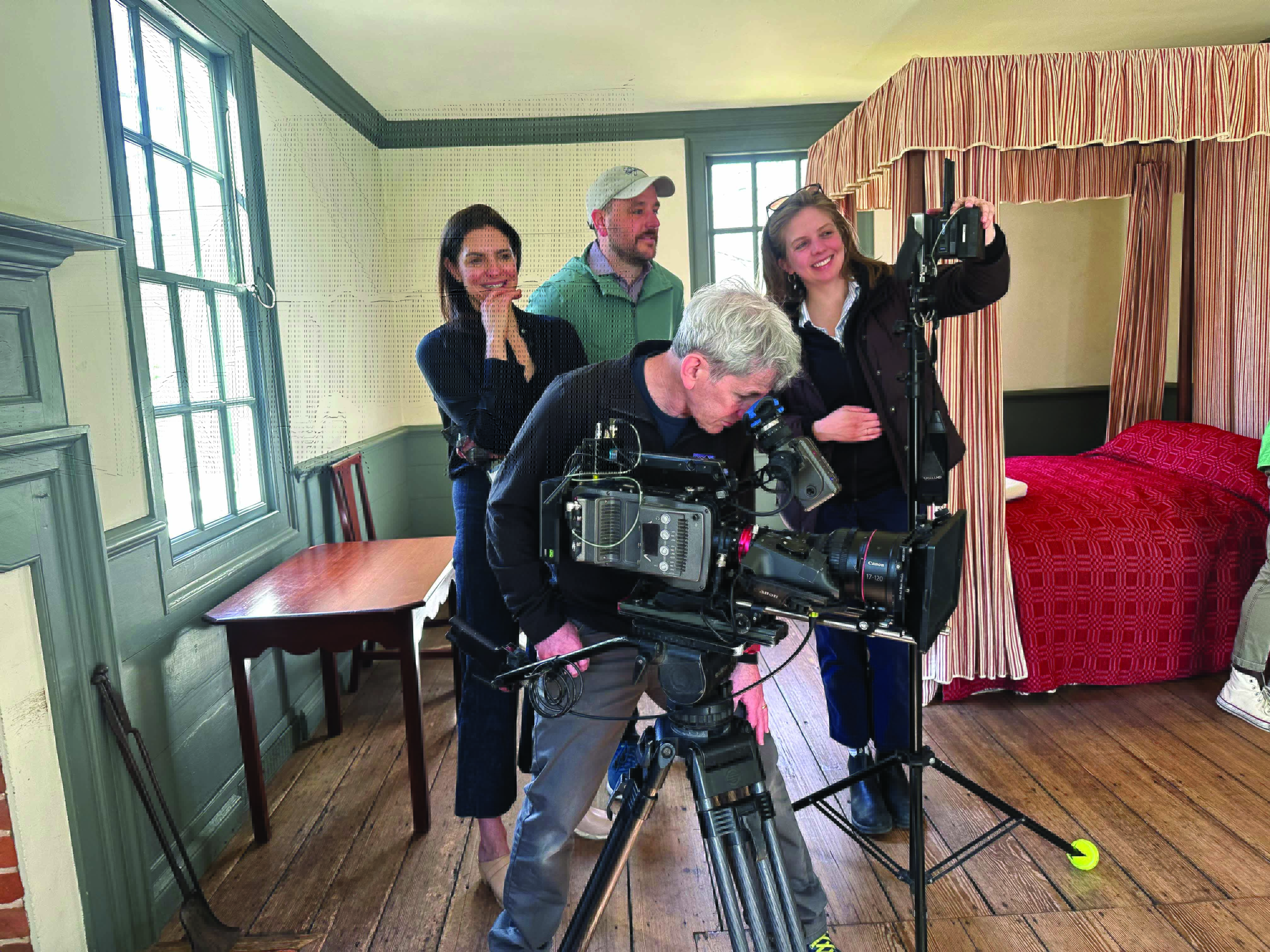 Sarah Botstein and David Schmidt on-location in Colonial Williamsburg. 