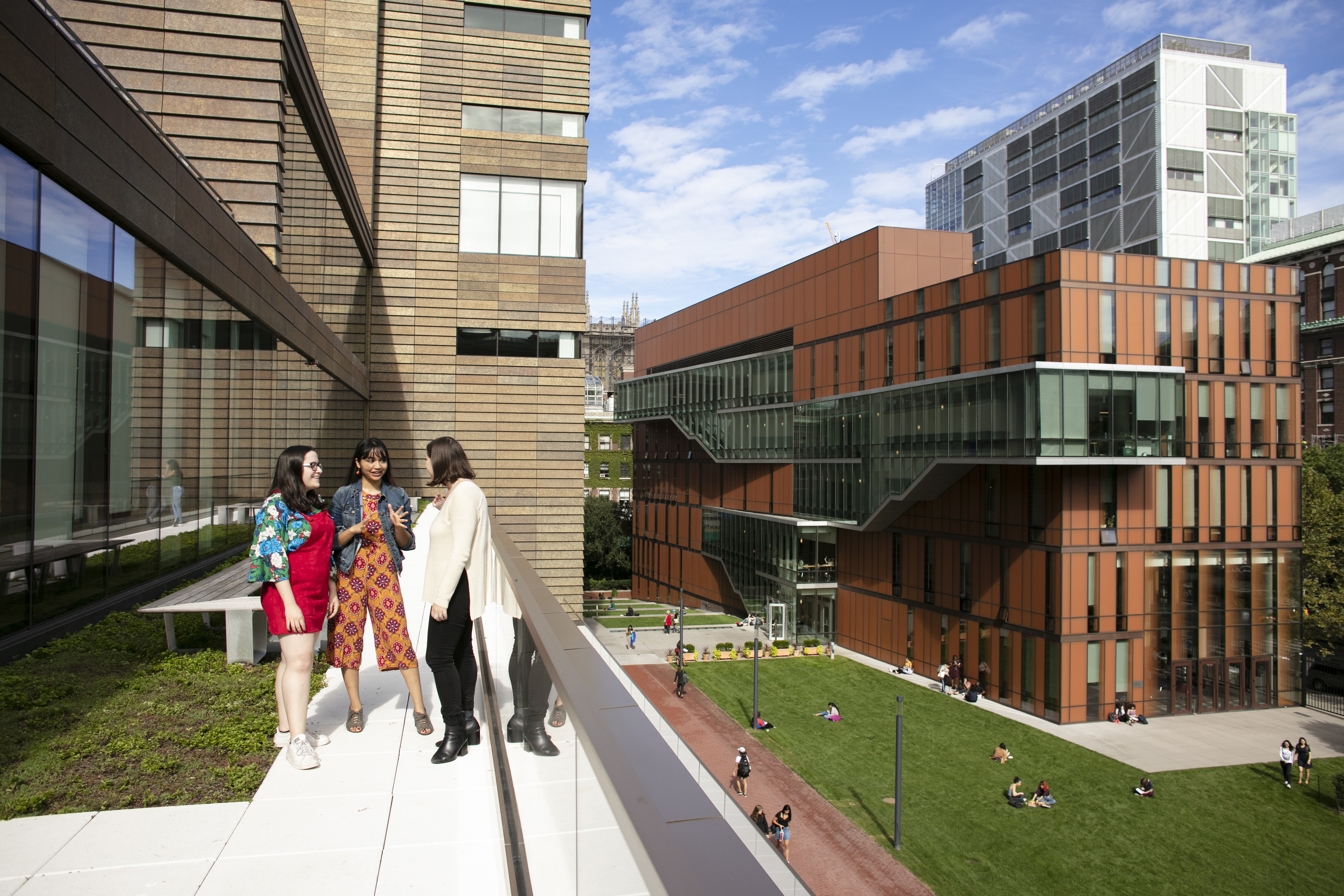 Students talking on campus