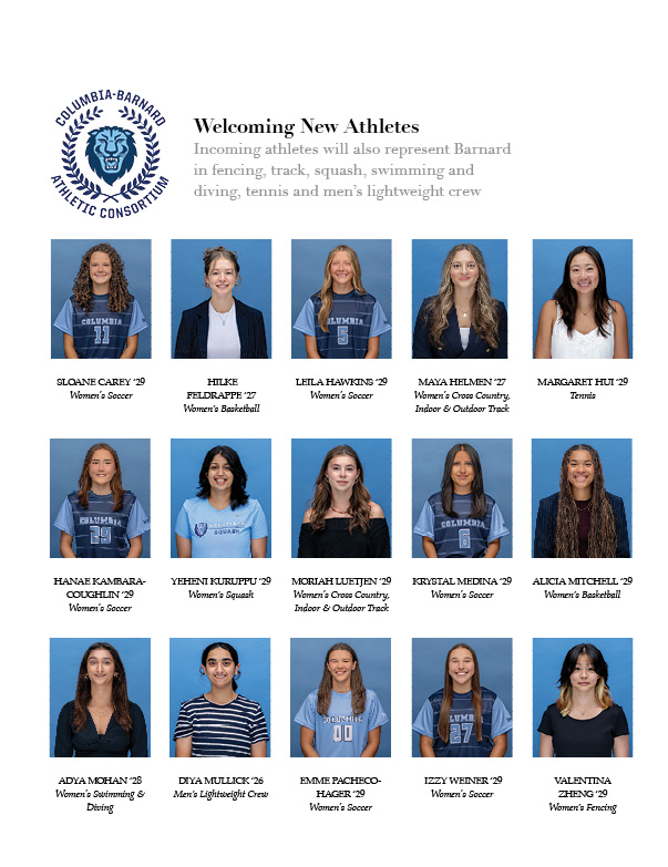 Barnard New Athletes