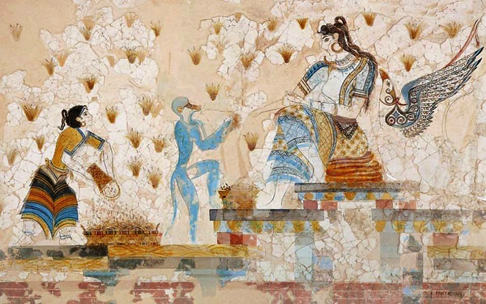 Minoan goddess with griffin