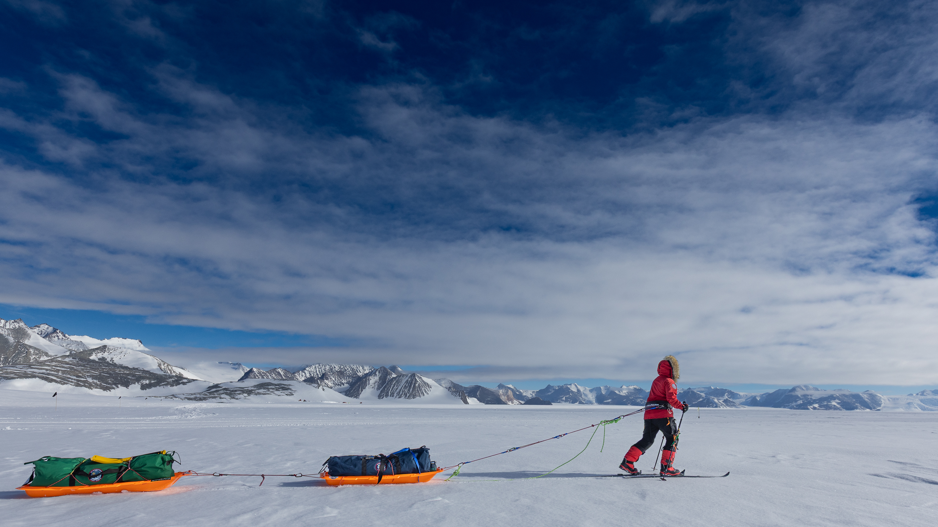 Monet skiing South Pole.