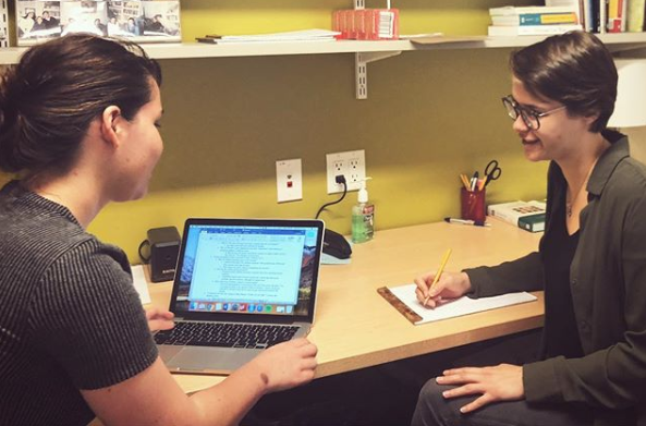 Students working in the Writing Center