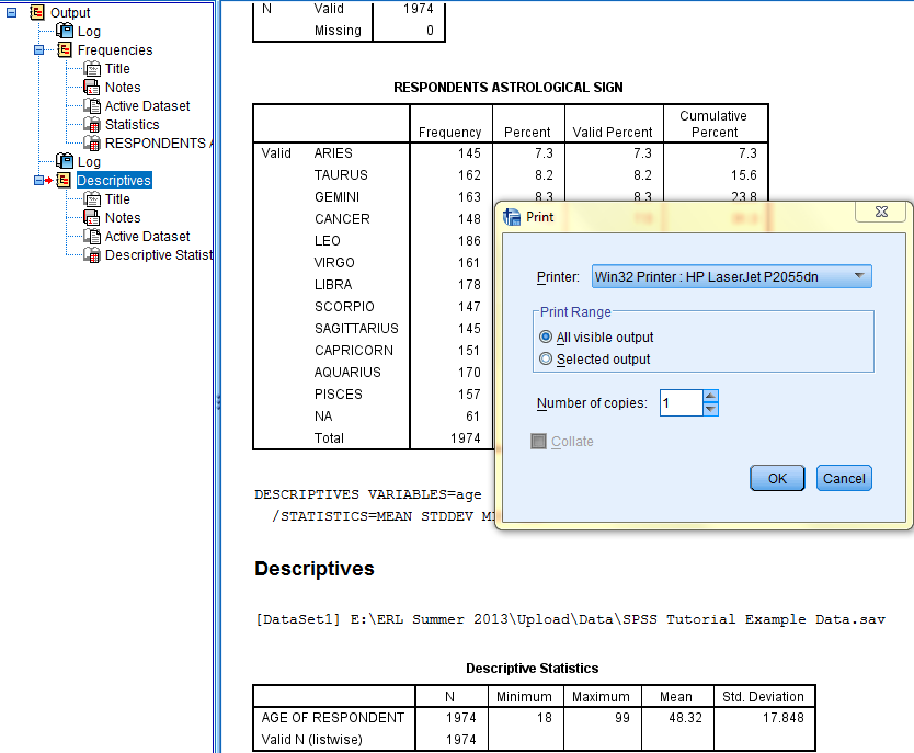 SPSS screenshot