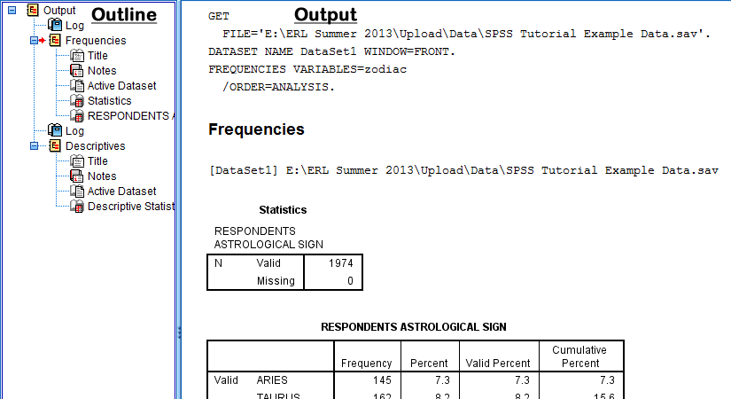 SPSS screenshot