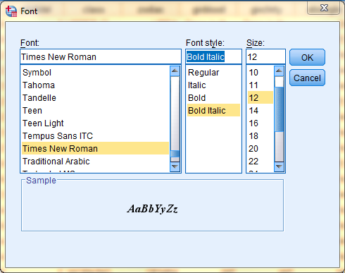 SPSS screenshot