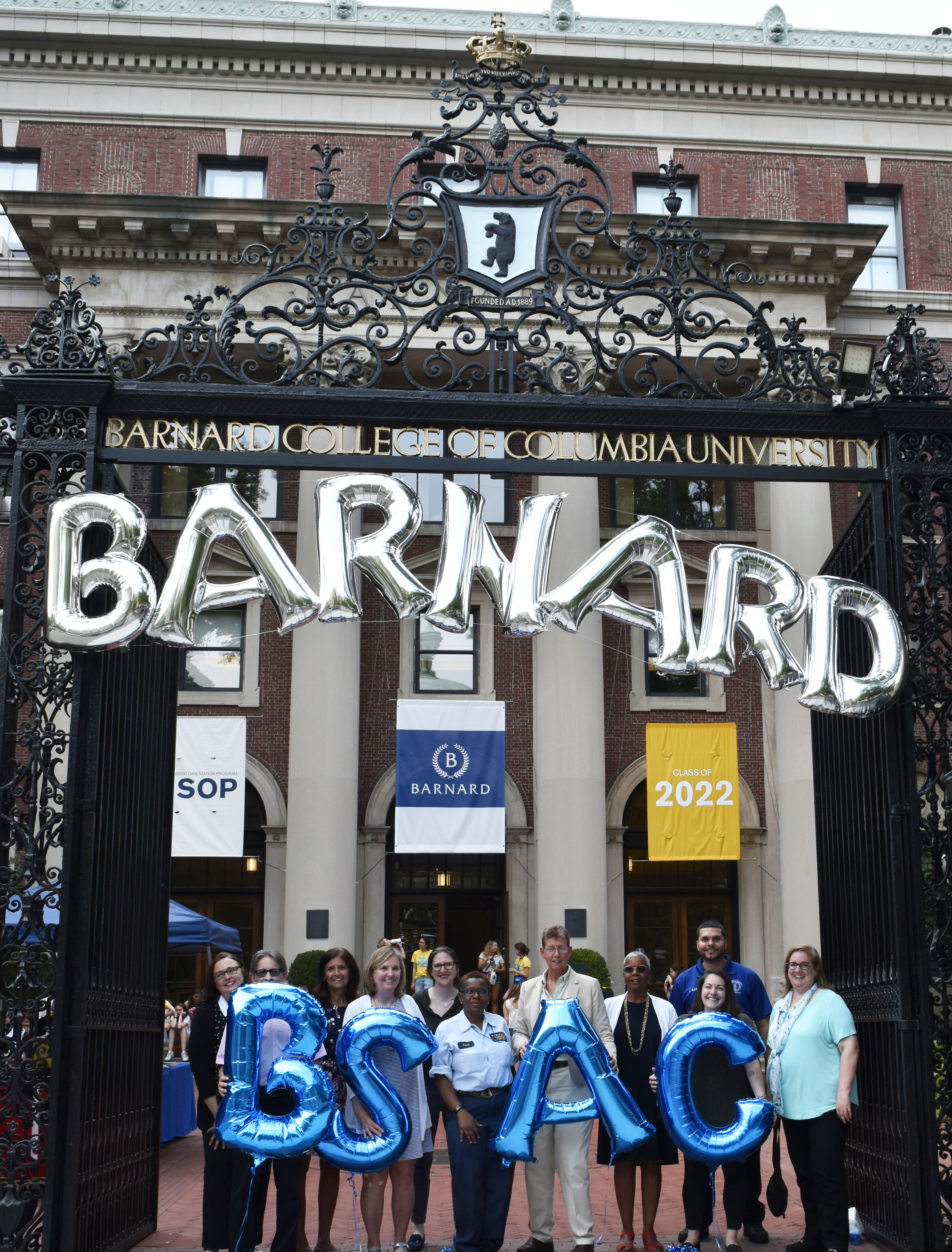 Staff Advisory Committee in front of Barnard Hall