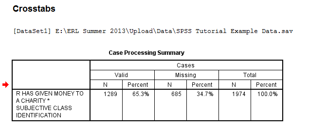 SPSS Screenshot