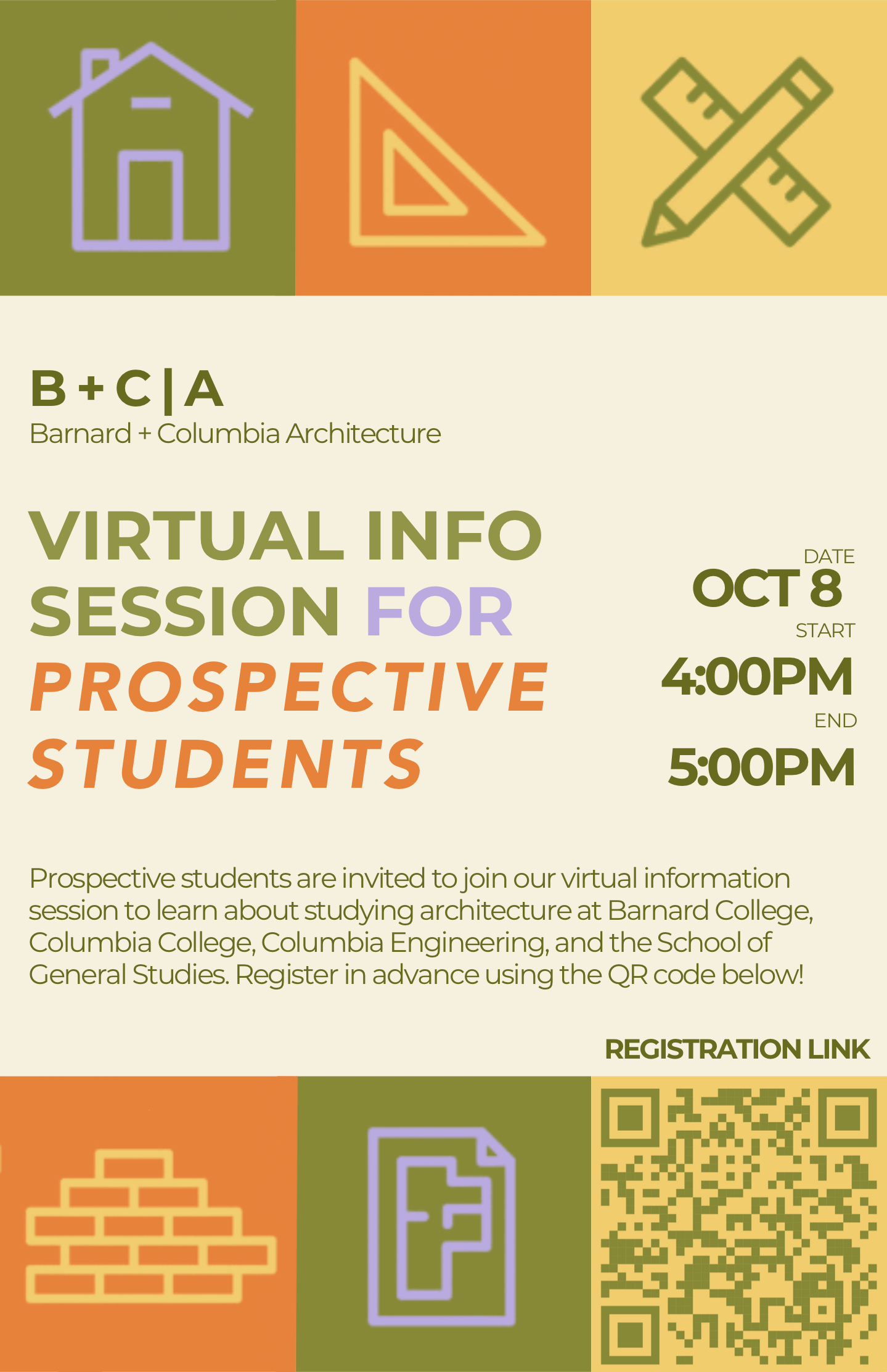 Poster for The B+C|A Virtual Information Session for Prospective Students