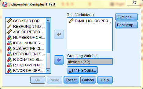 SPSS Screenshot