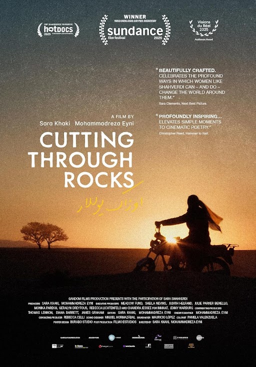 cutting through rocks poster