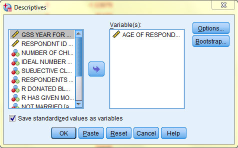 SPSS Screenshot