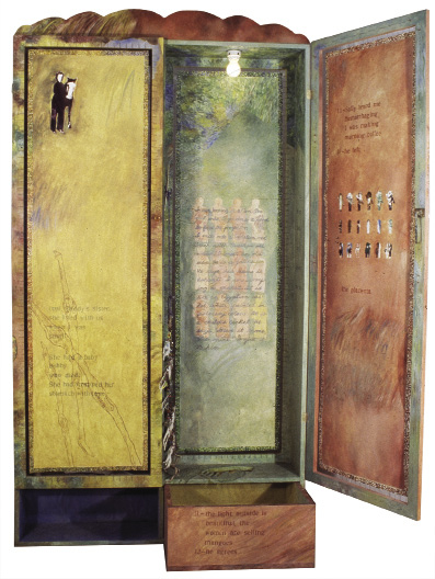 Sabra Moore artwork--double doors with a story inside